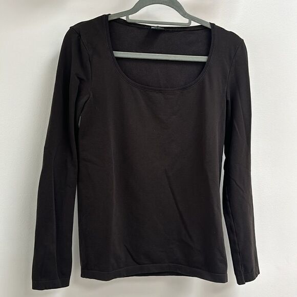 Wolford Long Sleeve Form Fitting Brown Top Large - Picture 2 of 5